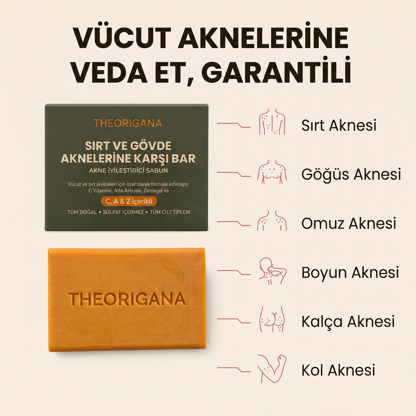 Sırt ve Gövde Aknelerine Karşı Bar Sabunu – Akne ve Sivilce Giderici