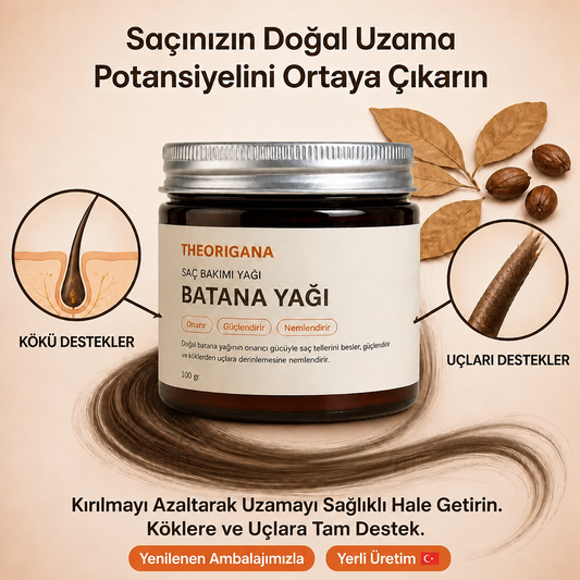 Uzama Destekli Doğal Batana Saç Bakım Yağı