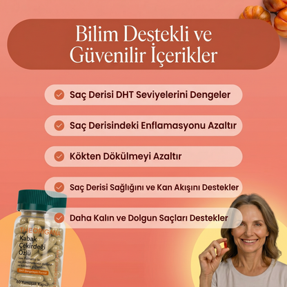 Dökülme karşıtı Kabak Çekirdeği Özü Yumuşak Kapsüller