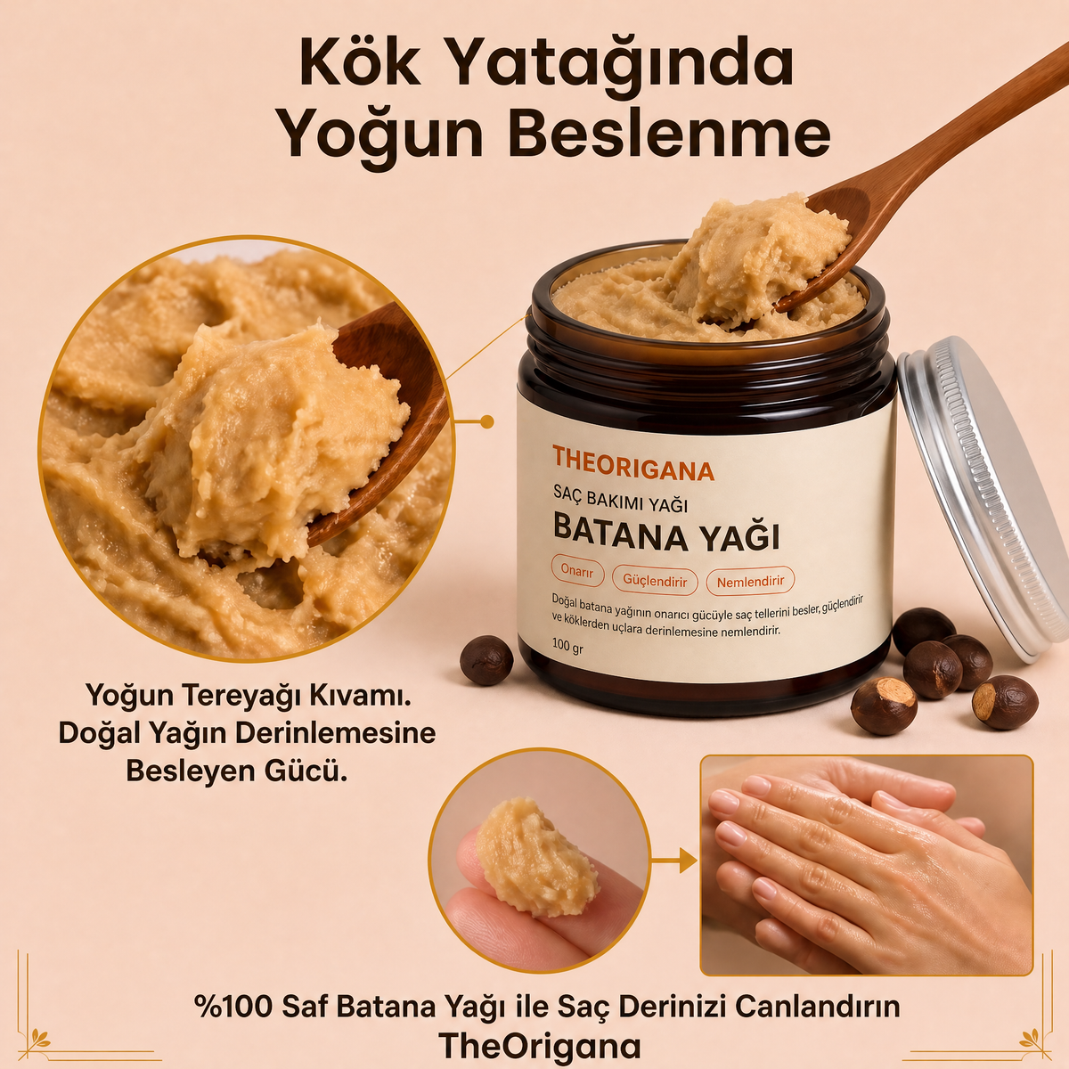 Uzama Destekli Doğal Batana Saç Bakım Yağı