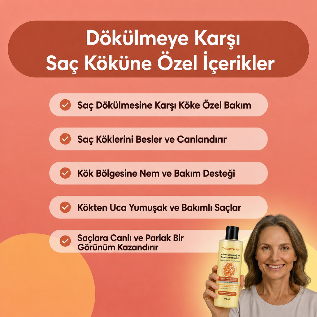 Dökülme Karşıtı Kabak Çekirdeği ve Saw Palmetto Özlü Şampuan
